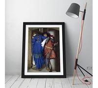 Frederic William Burton The Meeting on the Turret Stairs Framed Wall Art Picture Print - A3 - Black Frame