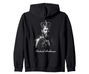 Frederick Barbarossa Medieval King Emperor Portrait Zip Hoodie
