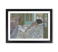 Frederick Carl Frieseke Afternoon in The Yellow Room Framed Print | A2 Oak Framed Wall Art | Ready to Hang | Modern Nature Picture | Living Room Bedroom Lounge Office