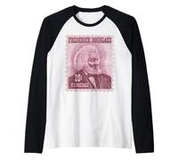 Frederick Douglass African American Civil Rights Stamp Raglan Baseball Tee