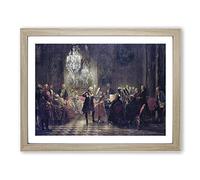 Frederick Playing The Flute By Adolph Menzel Classic Painting Framed Wall Art Print, Ready to Hang Picture for Living Room Bedroom Home Office Décor, Oak A3 (46 x 34 cm)