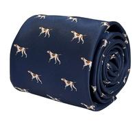 Frederick Thomas Beagle Hunting Dog Necktie, Navy Blue, 8.5 cm Width, British Design