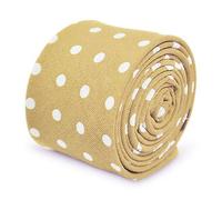 Frederick Thomas Beige Polka Spot 100% Cotton Men’s Tie, Slim business style 6.5cm width 147cm Length Classic Style Necktie Ideal for Office Wear, Weddings, Formal Events and Dinner Parties