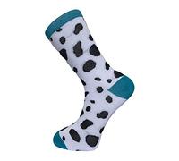 Frederick Thomas Black and white spotty dalmation dog design men-s cotton socks loud gift present of London fun, funky, colorful, wacky stocking fillers for men