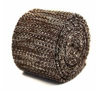 Frederick Thomas Brown and White Speckled Skinny Knitted Tie, 147cm Length Lightweight Necktie Ideal for Office, Formal Events, Weddings and Dinner Parties