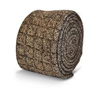 Frederick Thomas Brown Wool Tweed Men's Tie with Subtle Squared Pattern, 147cm Classic Length and 6.5cm Slim Width Necktie for Office, Weddings, Formal Events and Business Meetings