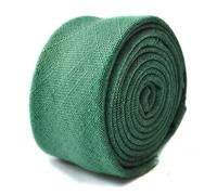 Frederick Thomas Dark Apple Green Linen Tie, Slim 6.5cm Width, Length 147cm British Design Necktie Ideal for Office Wear, Weddings, Formal Events and Dinner Parties