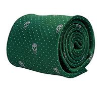 Frederick Thomas dark emerald green mens tie with skull quirky design