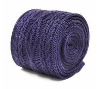 Frederick Thomas Dark Purple Plain Knitted Tie - Cable Knit Design With 6.5cm Width and 147cm Length, Slim Fit Men’s Necktie, Perfect for Formal and Casual Wear