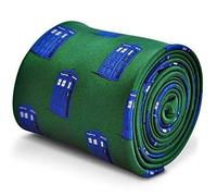 Frederick Thomas Green Men’s Tie with Doctor Who TARDIS Design, 147cm Length Necktie Ideal for Formal Events, Weddings and Office Outfits, Classic 8cm Width