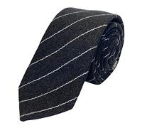 Frederick Thomas Grey and White Stripe Wool Tie, Slim Modern 6.5cm Width, 147cm Length Fine Tailoring Necktie Ideal Style for Daily Office Wear, Weddings, Formal Events and Dinner Parties