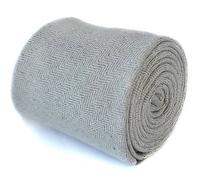 Frederick Thomas Ivory Cream Speckled Herringbone 100% Wool Tie Skinny 5cm Width- 147cm Length Classic Men’s Neckwear Ideal for Office Wear, Formal Events, Weddings, Dinner Parties