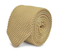 Frederick Thomas Ivory Knitted Silk Style Mens Tie with Pointed End, 8cm Wide and 147cm Long, Ideal for Office Wear, Weddings and Formal Events