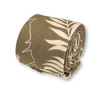 Frederick Thomas Khaki Green Men’s Cotton tie with Nature Palm Leaf Design, Slim Business Office Width 6.5cm 100% Cotton Necktie Ideal Christmas, Secret Santa or Fathers Day Gift