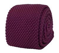 Frederick Thomas Light Aubergine Plum Purple Men's Knitted Tie, slim 5cm width 147cm Length Necktie Ideal for Office Wear, Weddings, Special Occasions, Dinner Events and Formal Outfits