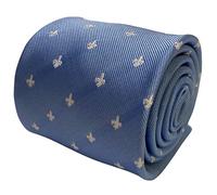 Frederick Thomas Light Baby Blue Men’s Tie with Fleur de Lis Design, Classic 147cm Length Microfibre Necktie Ideal for Formalwear, Office, Weddings or Daily Wear, Classic 8cm Width