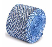 Frederick Thomas Light Blue and White Herringbone Knitted Skinny Men's Tie, Slim 5cm width, 147cm Length Necktie Ideal for Office, Weddings, Dinner, Formal and Special Occasions