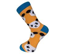 Frederick Thomas London men’s orange peach cotton luxury socks with panda design loud quirky funky colourful wacky Secret Santa gift present, sizes 6-10