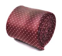 Frederick Thomas maroon and pin spot tie with floral design to the rear