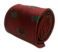 Frederick Thomas maroon burgundy dark red mens tie with turtle marine design classic necktie novelty him gift-s birthday prime sale classic 40-th 30-th ties dad 50-th