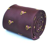 Frederick Thomas maroon with racing greyhound dog tie with signature floral design to the rear