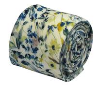 Frederick Thomas Men’s Floral Cotton Necktie with Blue Wildflower Liberty Design, 6.5cm Width, Elegant Watercolour Print Necktie Ideal for Formal and Semi-Formal Wear