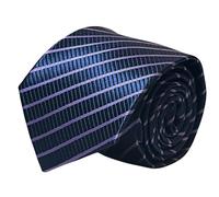 Frederick Thomas Men’s Navy Blue Purple Striped Tie, 7cm Classic Width Silk Necktie, Perfect for Business, Wedding, Formal and Elegant Office Wear