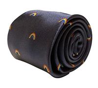 Frederick Thomas Men’s Navy Dark Blue Tie with Rainbow Embroidered Design, classic 8cm width Stylish and Durable Accessory, Ideal for Formal and Casual Wear
