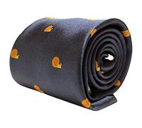 Frederick Thomas Men’s Navy Dark Blue Tie with Snail Embroidered Design - Unique and Stylish Men Accessory, Ideal for Formal and Casual Wear