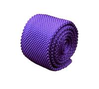 Frederick Thomas Men's Knitted Necktie, 5cm Width, Bright Cadbury Purple Violet, Slim Design, British Seller,