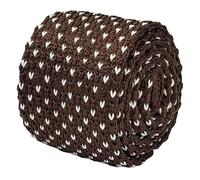 Frederick Thomas Men's Knitted Necktie, Chocolate Brown with White Pin Spots, 5cm Width, British Designer
