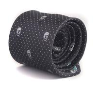 Frederick Thomas Men's Premium Black Skull Design Tie Handmade Pattern, Classic 8cm Width - Stylish Wedding Accessory for Formal Events and Special Occasions