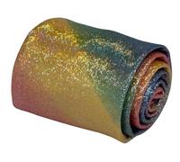 Frederick Thomas Metallic Sparkle Pastel Rainbow Check Design with Wet Look Finish Tie, 147cm Length and 8cm Width Necktie. Ideal for Formal Events and Stylish Looks