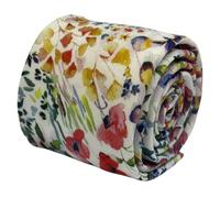Frederick Thomas Multicolour Watercolour Floral Felda Print Necktie - Liberty of London Style, Classic Slim Cotton Tie for Business, Wedding or Casual Wear, Slim 6.5cm Width