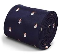 Frederick Thomas navy blue Christmas tie with snowman design secret santa
