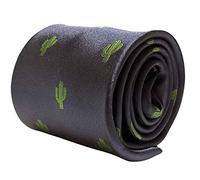 Frederick Thomas Navy Blue Men’s Tie with Cactus Desert Embroidered Design, 8cm Classic Width, Fabric Necktie Ideal for Office Wear, Casual Events, Weddings and Parties