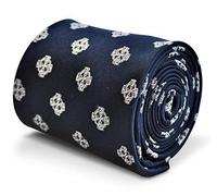 Frederick Thomas Navy Blue Men’s Tie with Celtic Cross Pattern, Classic Necktie Ideal for Office, Formal Events, Weddings and Dinner Parties, classic 8cm width