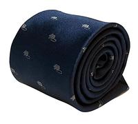 Frederick Thomas Navy Blue Men’s Tie with Cute Mouse Embroidered Design,classic 8cm width 147cm Length Classic Novelty Necktie Ideal for Office, Wedding, Party or Birthday