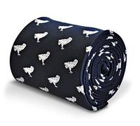 Frederick Thomas Navy Blue Men’s Tie with Embroidered Barn Owl Pattern, Premium Necktie, Classic Formal Accessory for Office or Event Wear, Classic 8cm Width