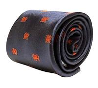 Frederick Thomas Navy Blue Men’s Tie with Red Welsh Dragon Design, Classic 8cm Width, Six Nations Rugby Style, Microfibre Material, Classic Neckwear for Formal and Special Occasions