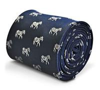 Frederick Thomas Navy Blue Men’s Tie with Stylish Zebra Pattern, Premium Material, 147cm Length Men Tie Ideal For Formal Office Wear, Weddings and Dinner Parties, Fine Tailoring Accessory