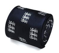 Frederick Thomas Navy Blue Men’s Tie with Three Lions Design, 147cm Length Necktie Ideal for Formal Events, Office Wear, Weddings and Dinner Parties, Classic 8cm Width