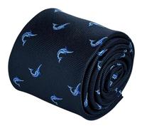 Frederick Thomas Navy Blue Swordfish Design Fishing Tie for Men, 8cm Width and 147cm Length Necktie. Ideal for Formal and Casual Occasions