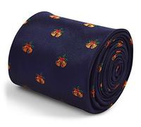 Frederick Thomas navy blue tie with bells design