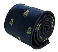 Frederick Thomas navy blue tie with robot embroidery for men, novelty quirky necktie gift for birthdays, formal workwear, office or weddings, classic 8cm width