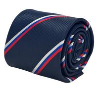 Frederick Thomas Navy Dark Blue Tie with White, Red and Blue Stripes Russia Flag Design, 147cm Length Necktie Ideal for Weddings, Office Wear, Dinner Parties and Formal Events