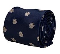 Frederick Thomas Navy Men’s Tie with Japanese Cherry Blossom Design, 147cm Length Necktie Ideal for Weddings, Formal Occasions, Office Wear and Suits, Classic 8cm Width