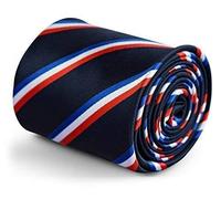 Frederick Thomas navy tie with French flag red, white and blue stripe design