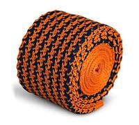 Frederick Thomas Orange and Navy Blue Dogstooth Knitted Skinny Men’s Tie, 5cm Width 147cm Length Wool Slim Necktie for Business, Weddings or Formal Events