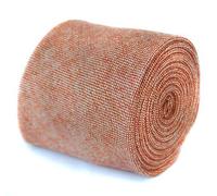 Frederick Thomas pale orange dark peach tweed tie for men, 100% wool, premium classic necktie for office, wedding or dinner wear, gift idea, Slim 6.5cm Width